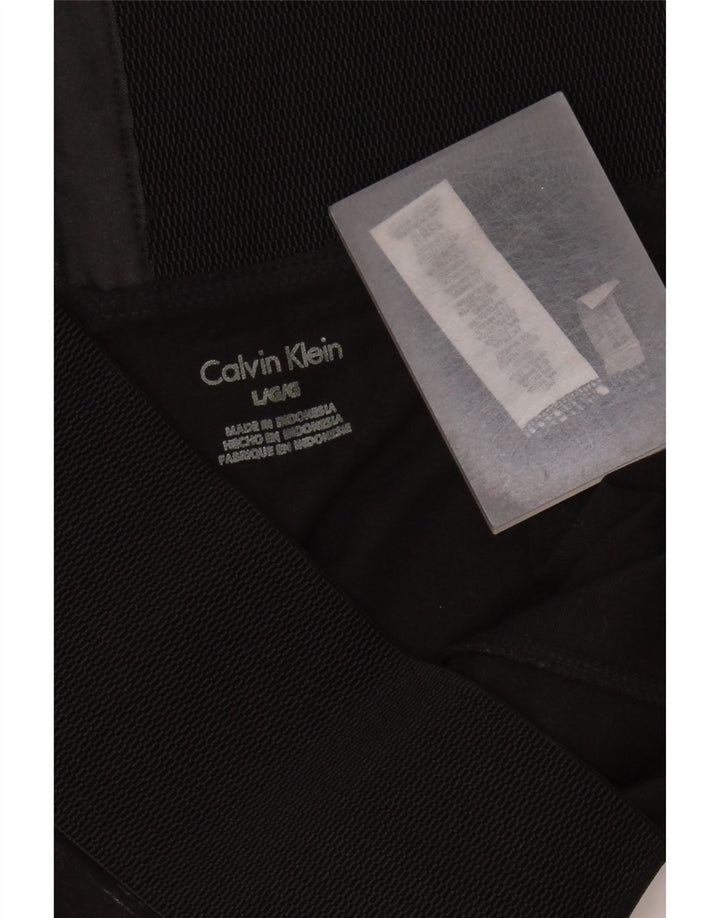 Calvin Klein Womens Leggings UK 14 Large  Black Flecked Rayon