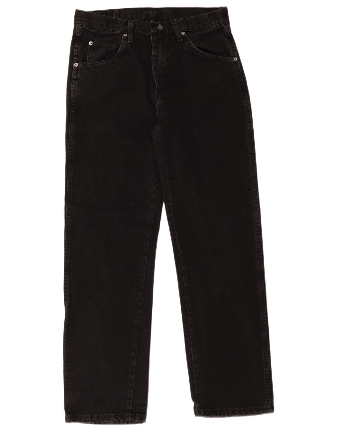Wrangler Mens Regular Fit Straight Jeans W30 L30 Black Cotton