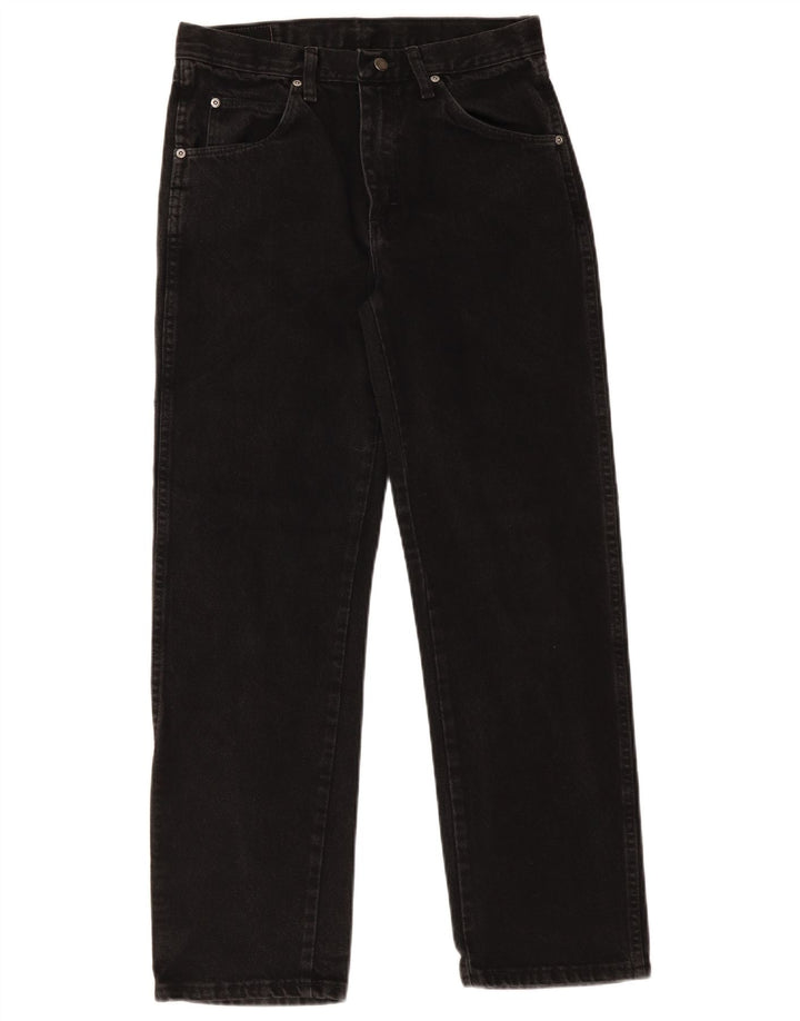 Wrangler Mens Regular Fit Straight Jeans W30 L30 Black Cotton