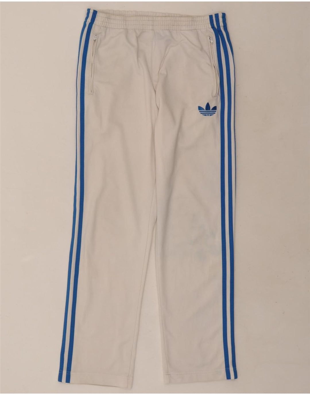 Adidas Mens Tracksuit Trousers Small White Polyester