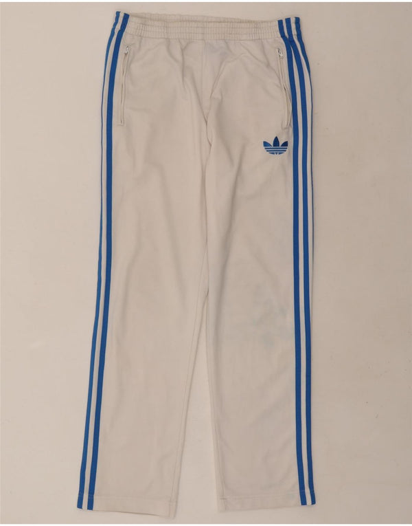 Adidas Mens Tracksuit Trousers Small White Polyester
