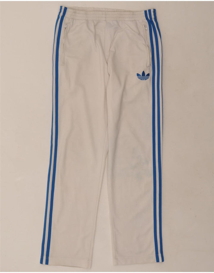 Adidas Mens Tracksuit Trousers Small White Polyester