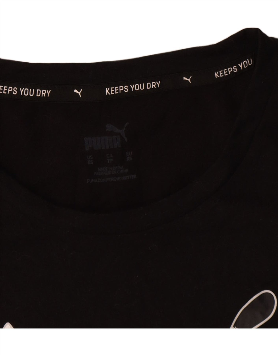 Puma Womens Oversized Graphic T-Shirt Top UK 6 XS Black Polyester