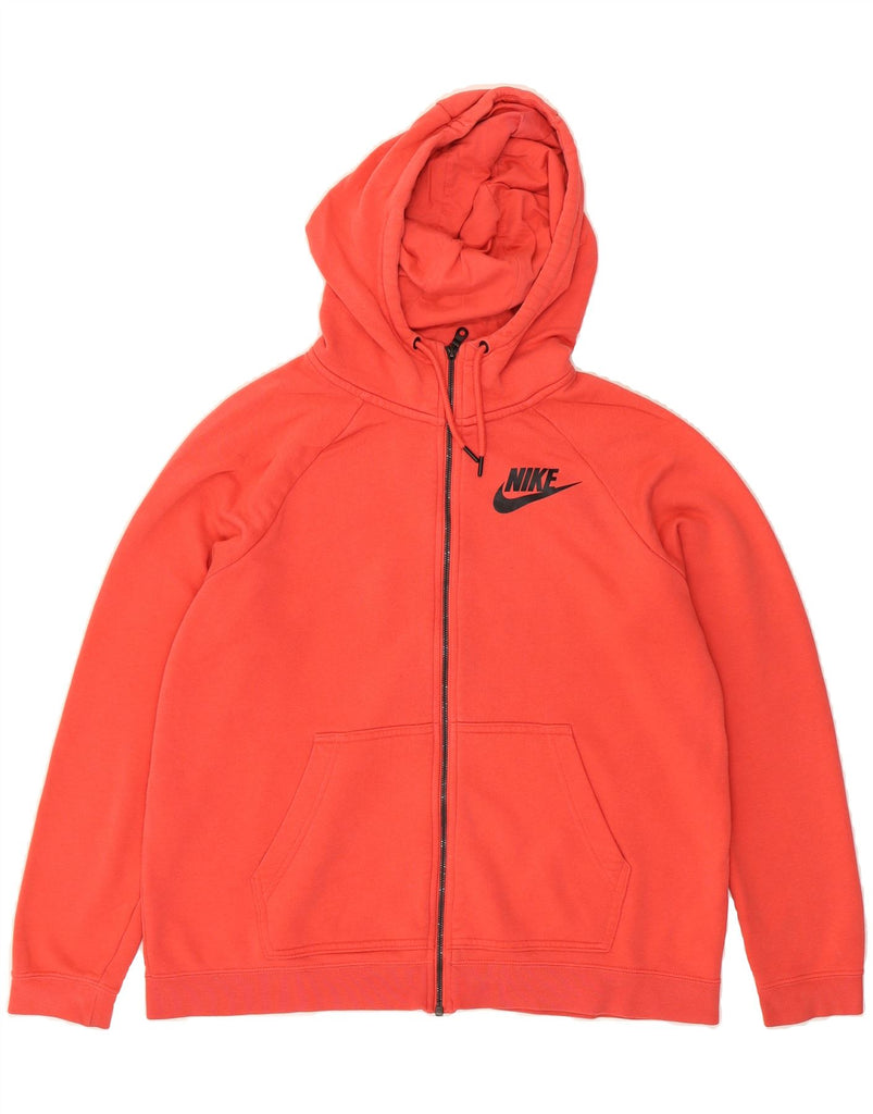 NIKE Mens Zip Hoodie Sweater Large Red Cotton Vintage Nike and Second-Hand Nike from Messina Hembry 