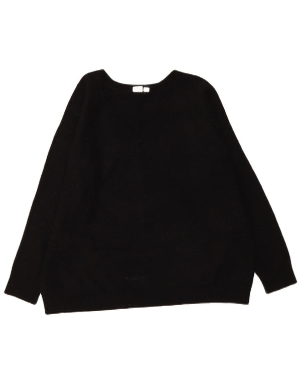Gap Womens V-Neck Jumper Sweater UK 16 Large Black Nylon