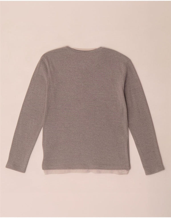 Zara Mens Top Long Sleeve Small Grey Colourblock