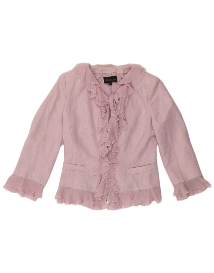 Luisa Spagnoli Womens Bolero Jacket IT 42 Medium Purple Linen