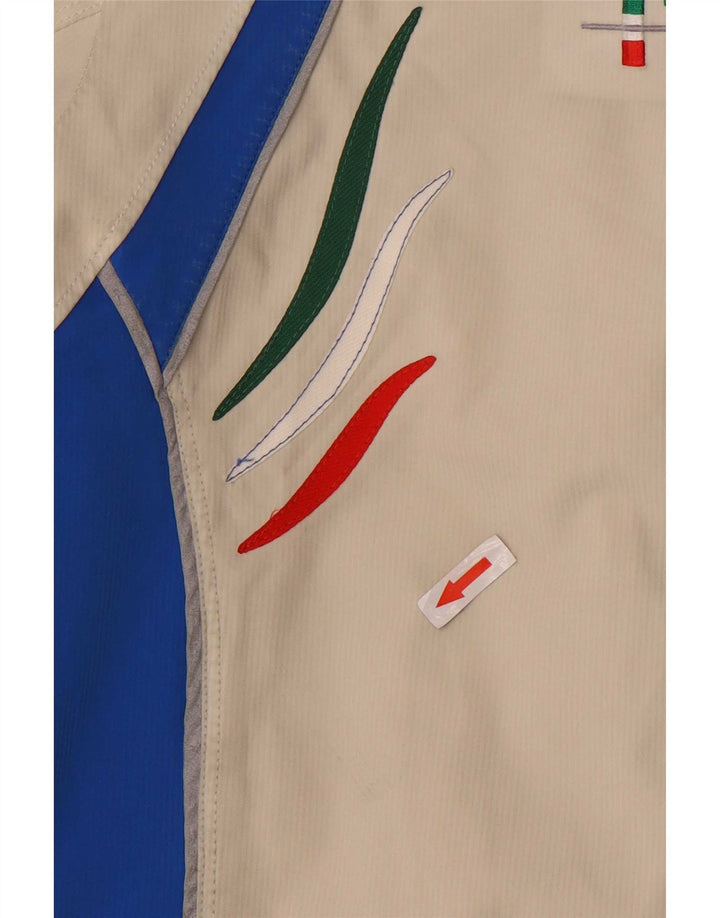 Vuarnet Mens Graphic Hooded Ski Jacket UK 38 Medium Beige Colourblock