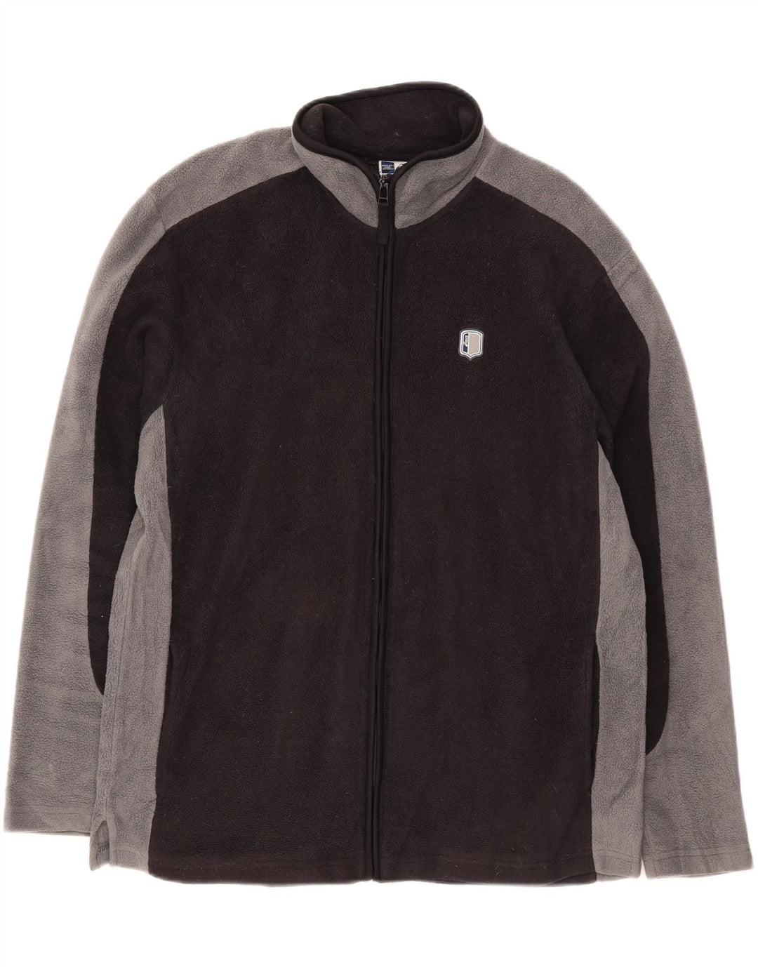 ASICS Mens Fleece Jacket UK 42 XL Black Colourblock