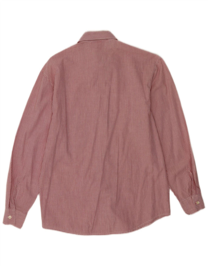Stefanel Womens Shirt UK 10 Small Red Pinstripe Cotton
