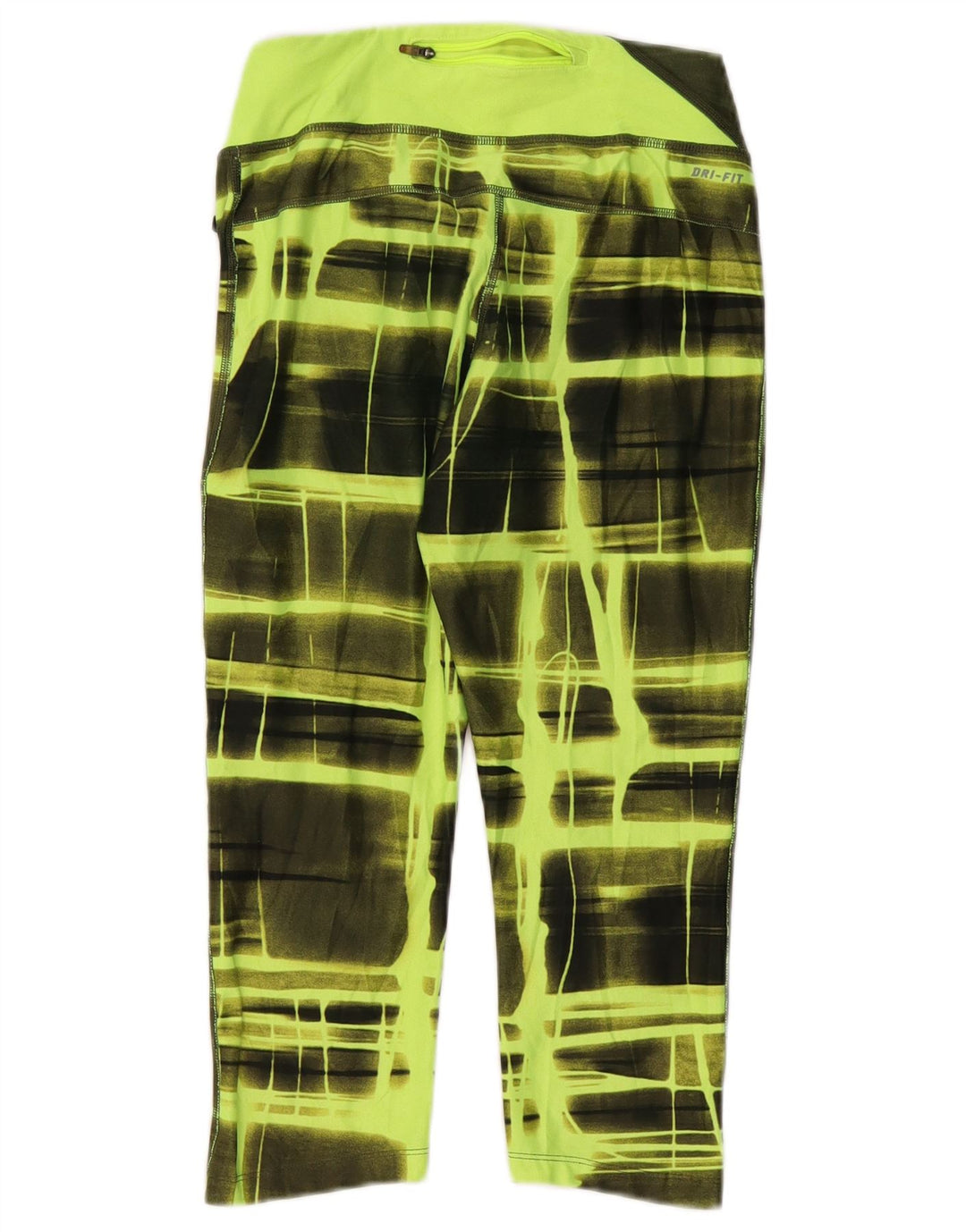 Nike Womens Dri Fit Tracksuit Trousers UK 8 Small  Green Check Polyester