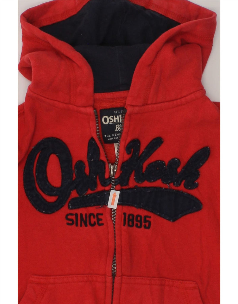 OSH KOSH Boys Graphic Zip Hoodie Sweater 4-5 Years Red Cotton | Vintage Osh Kosh | Thrift | Second-Hand Osh Kosh | Used Clothing | Messina Hembry 