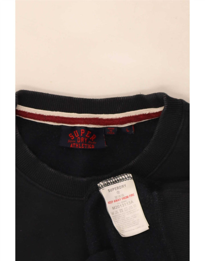Superdry Mens Sweatshirt Jumper Large Navy Blue Cotton