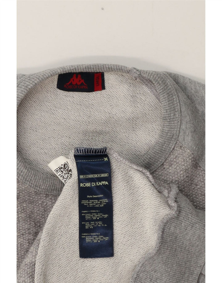 Kappa Mens Sweatshirt Jumper Large Grey Flecked Cotton