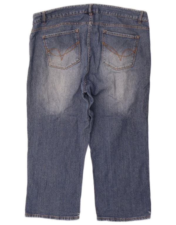 Marks & Spencer Womens Autograph Capri Jeans UK 18 XL W40 L24 Blue Cotton