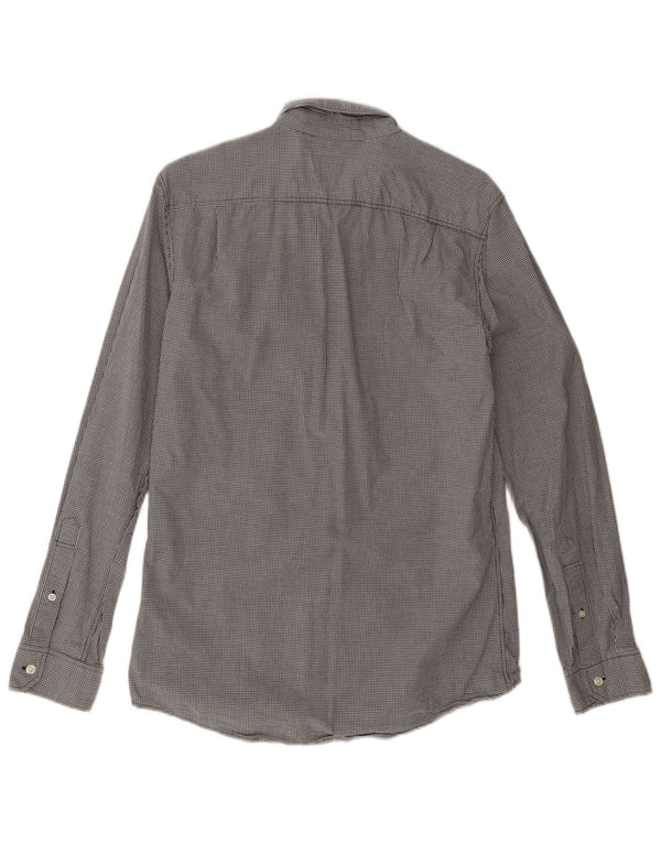 Jack Wills Mens Classic Fit Shirt Small Black Gingham Cotton