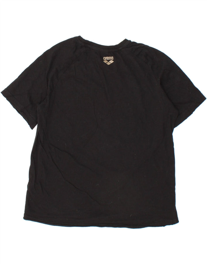 ARENA Womens Graphic T-Shirt Top UK 12 Medium Black Cotton Vintage Arena and Second-Hand Arena from Messina Hembry 