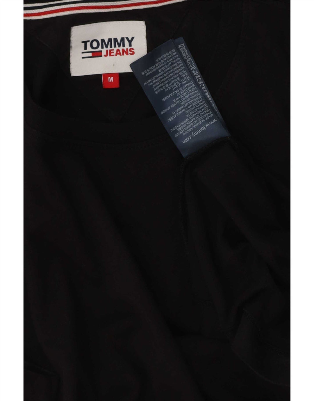 Tommy Hilfiger Mens T-Shirt Top Medium Black Cotton