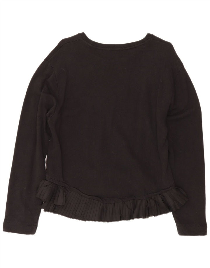 J. CREW Womens Sweatshirt Jumper UK 14 Medium Black Cotton