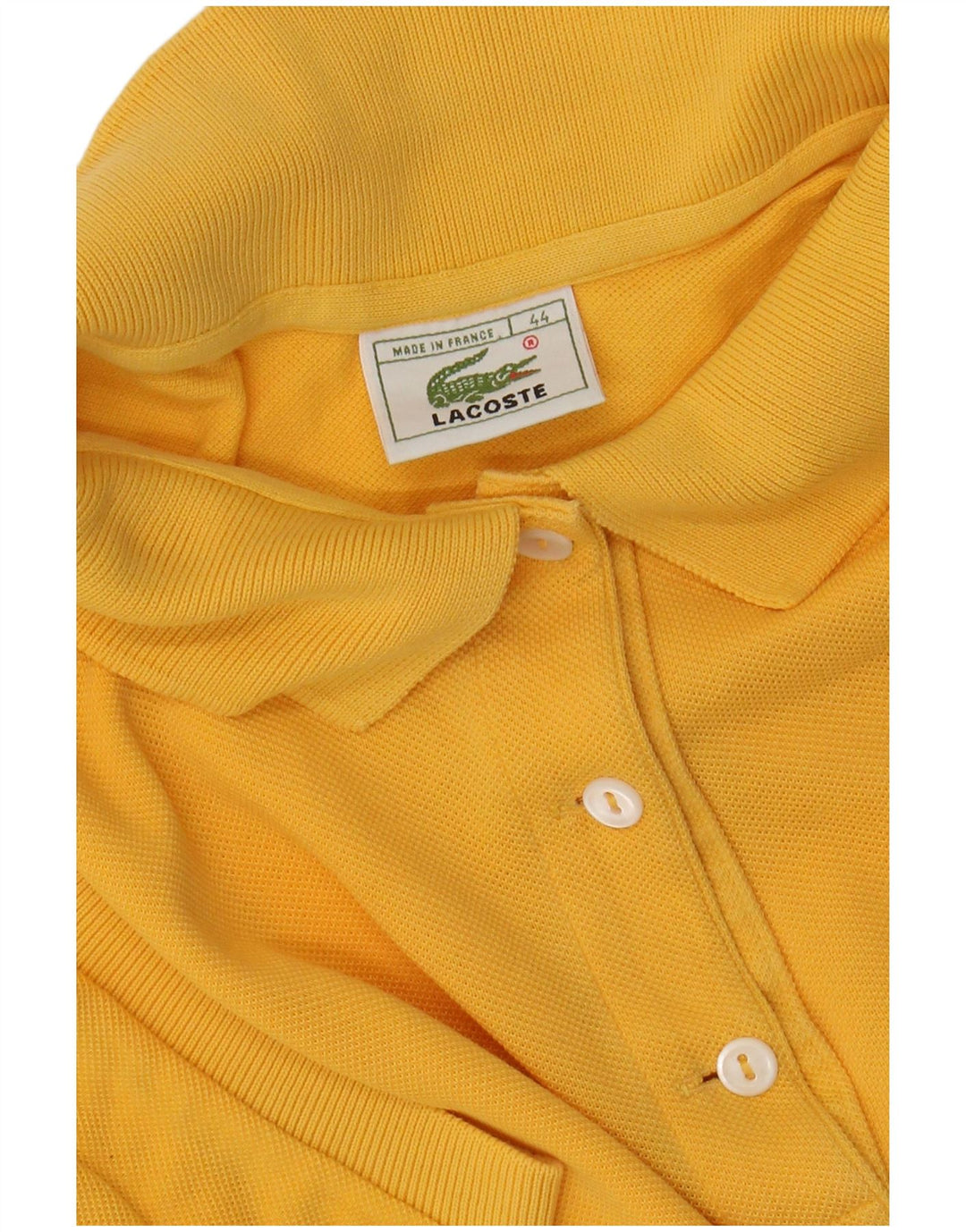 LACOSTE Womens Polo Shirt Size 44 Large Yellow Cotton