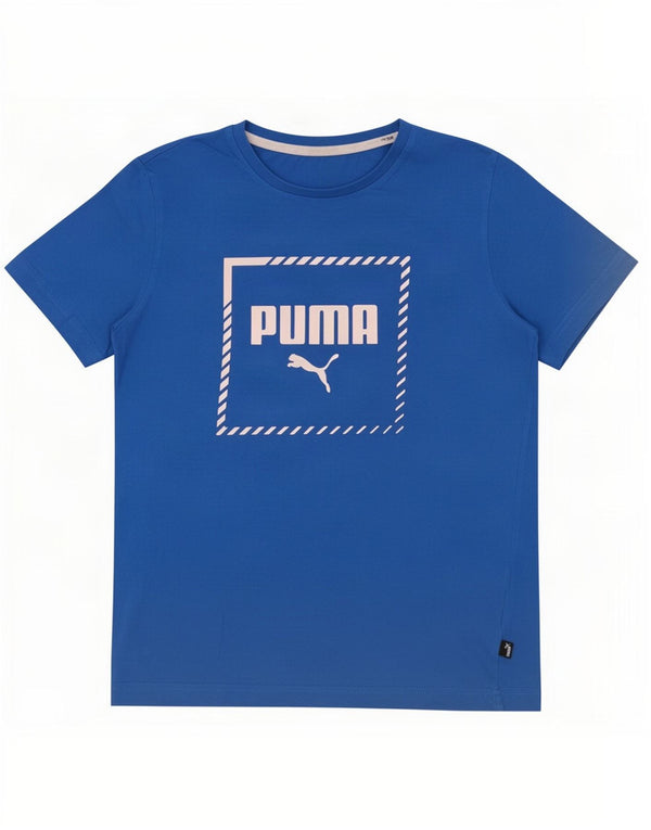 Puma Boys Graphic T-Shirt Top 13-14 Years Blue Cotton