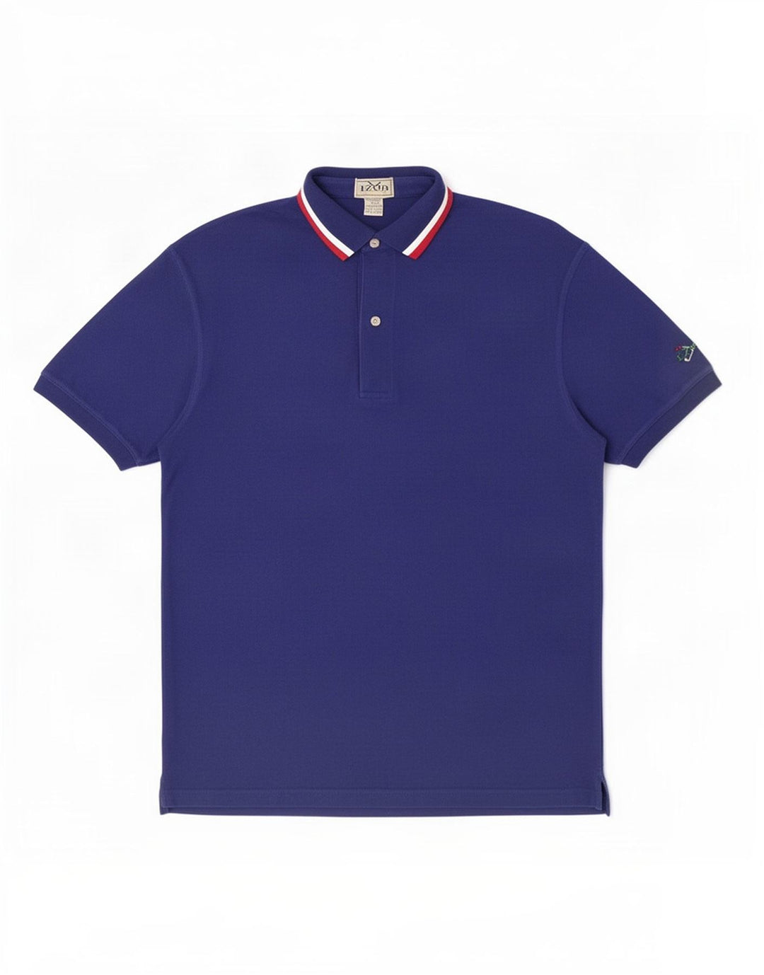 Izod Mens Polo Shirt Medium Blue Striped Cotton