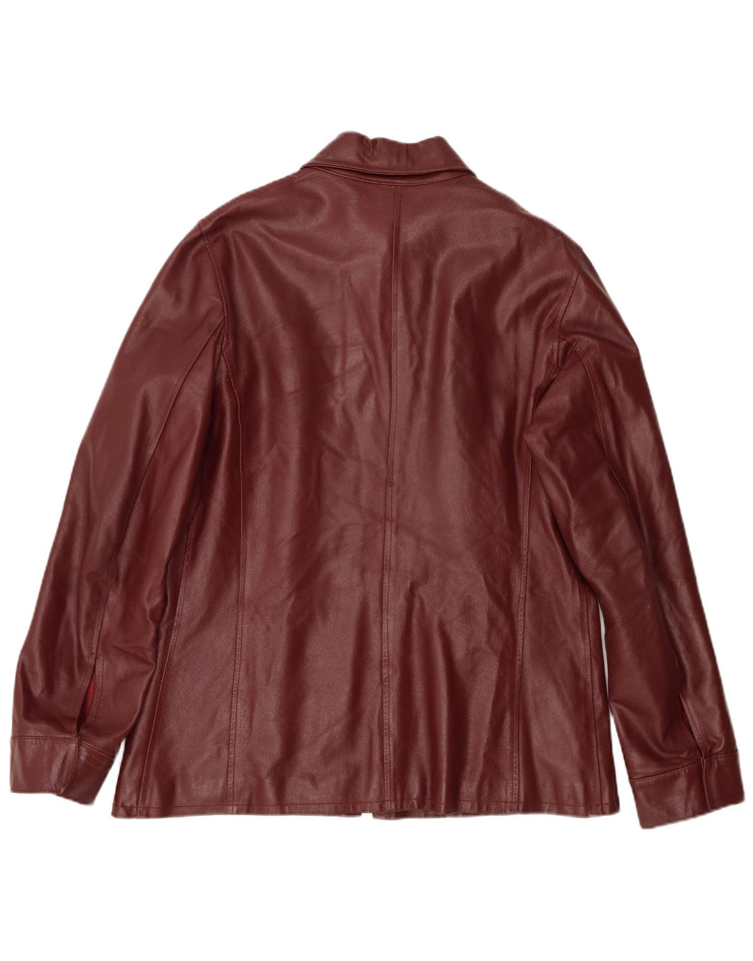 Conbipel Mens Leather Jacket IT 48 Medium Burgundy