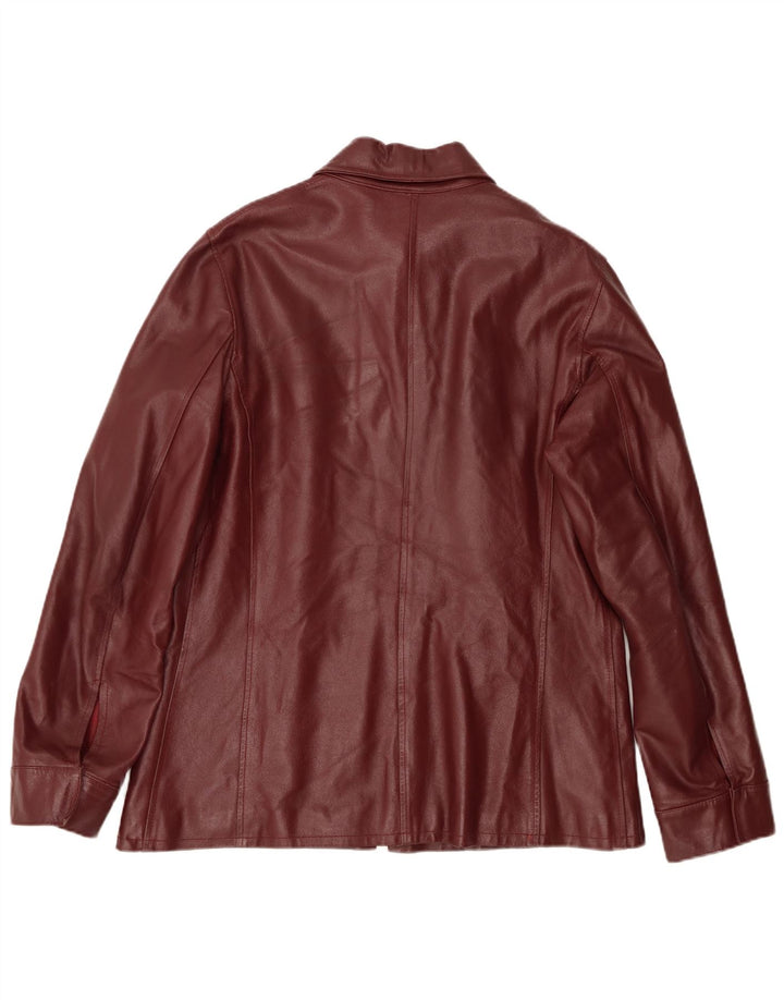 Conbipel Mens Leather Jacket IT 48 Medium Burgundy