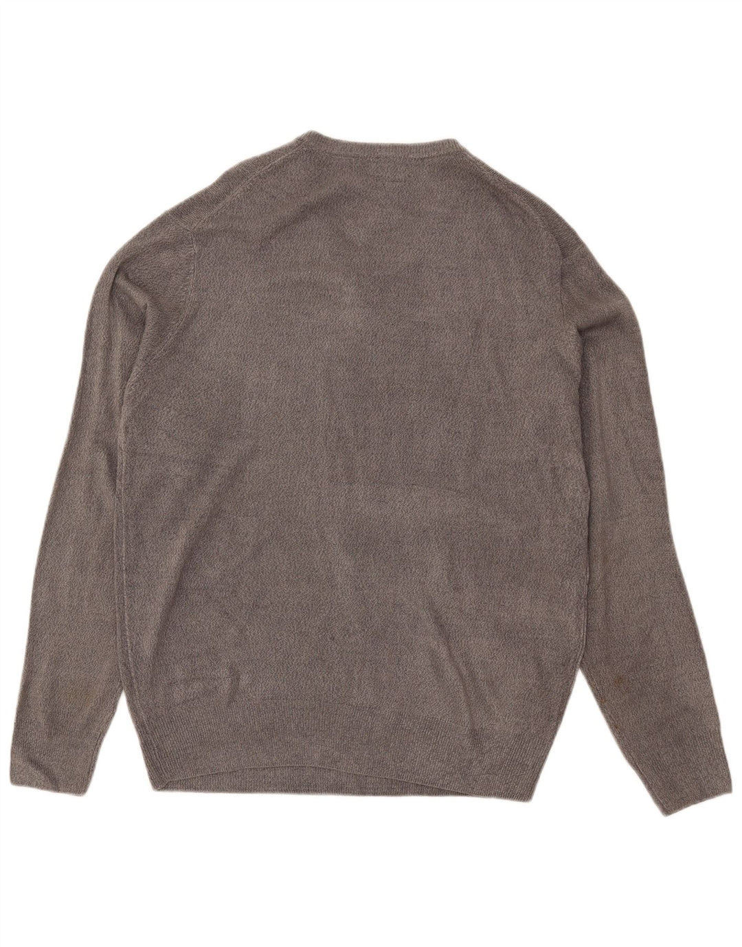 Dockers Mens V-Neck Jumper Sweater Large Grey Acrylic