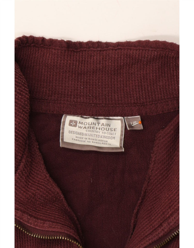 MOUNTAIN WAREHOUSE Mens Zip Neck Sweatshirt Jumper Large Burgundy Cotton Vintage Mountain Warehouse and Second-Hand Mountain Warehouse from Messina Hembry 