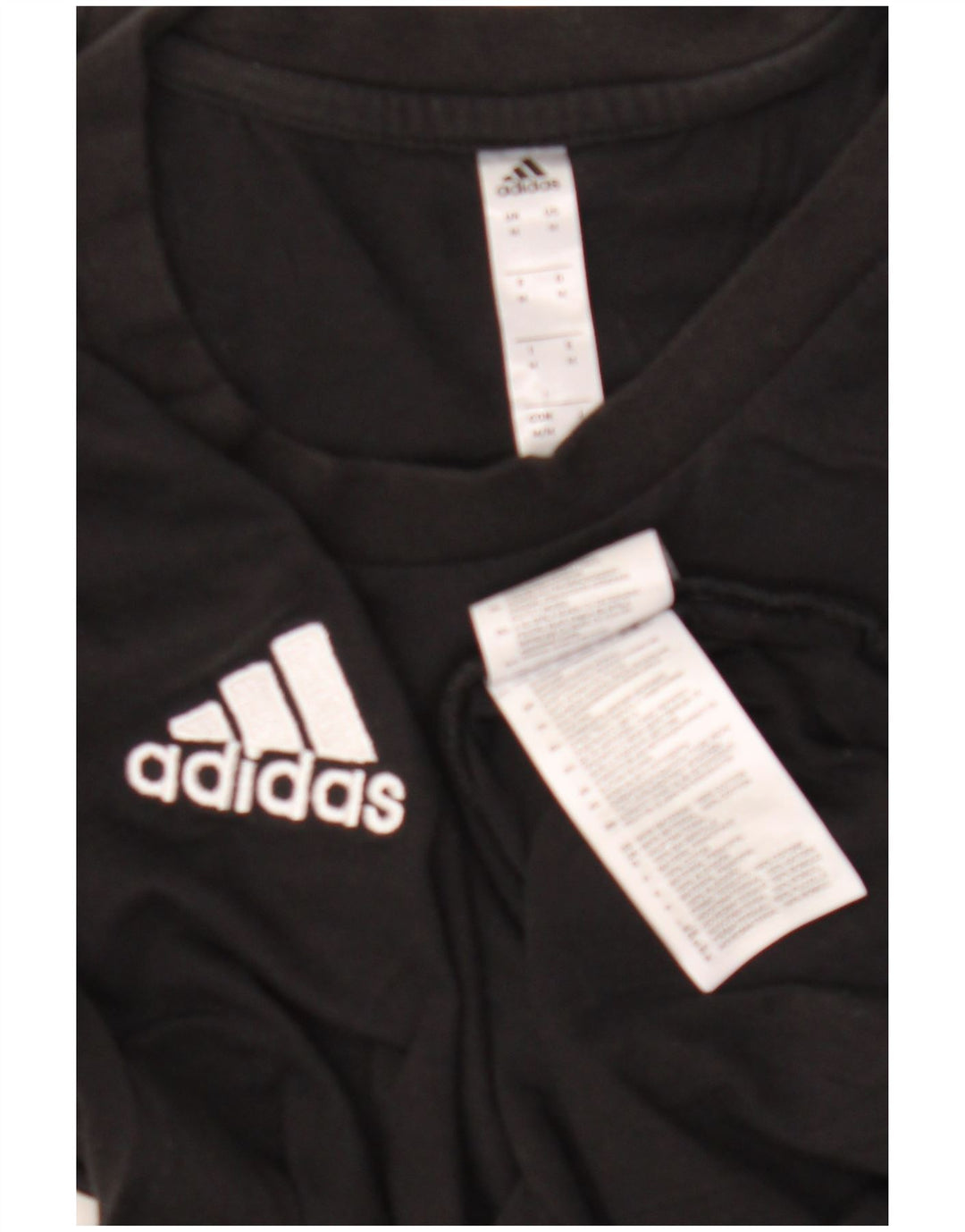 Adidas Mens T-Shirt Top Medium Black Cotton