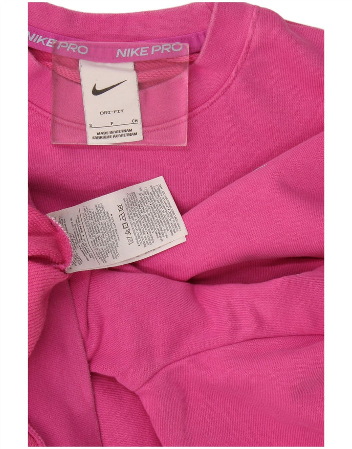 Nike Womens Graphic Oversized Sweatshirt Jumper UK 10 Small Pink Cotton