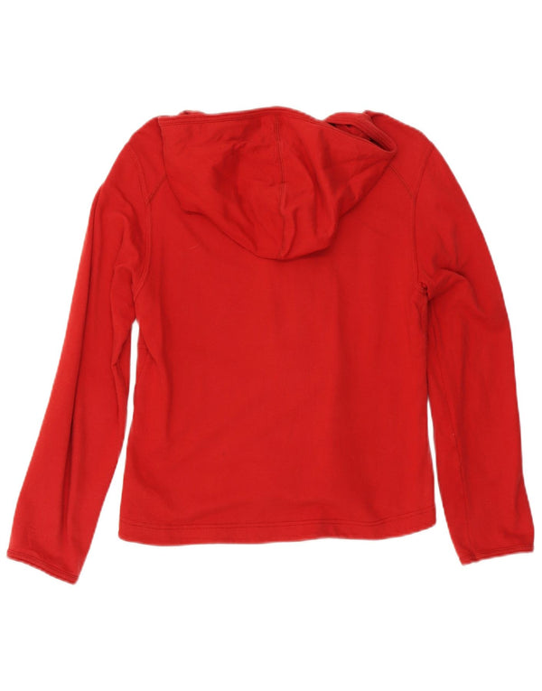 Lotto Womens Zip Hoodie Sweater UK 10 Small Red Cotton