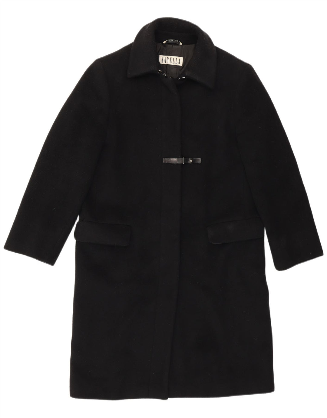 Marella Womens Overcoat UK 12 Medium  Black Virgin Wool