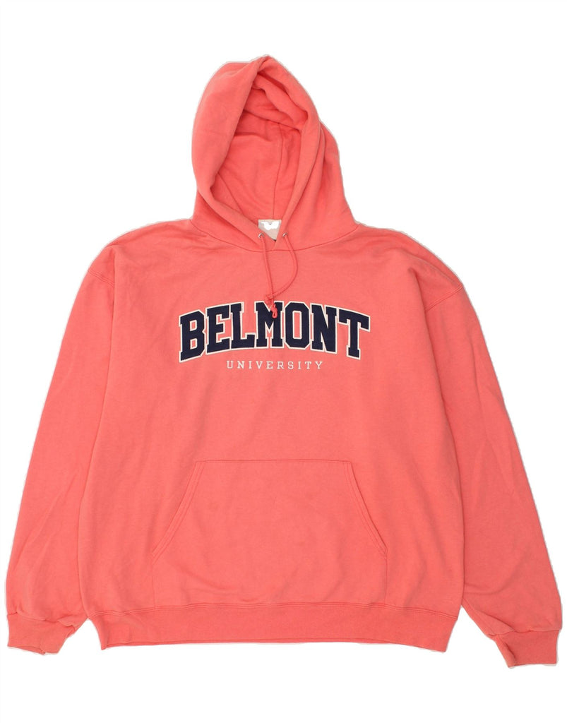 CHAMPION Mens Belmont Graphic Hoodie Jumper XL Pink Cotton | Vintage Champion | Thrift | Second-Hand Champion | Used Clothing | Messina Hembry 