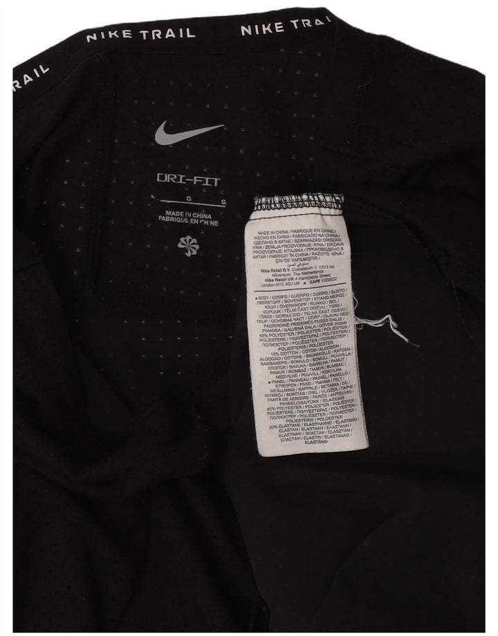 Nike Mens Dri Fit T-Shirt Top Large Black Polyester