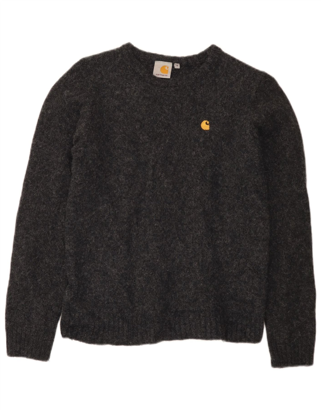 Carhartt Boys Crew Neck Jumper Sweater 7-8 Years Medium Grey Wool