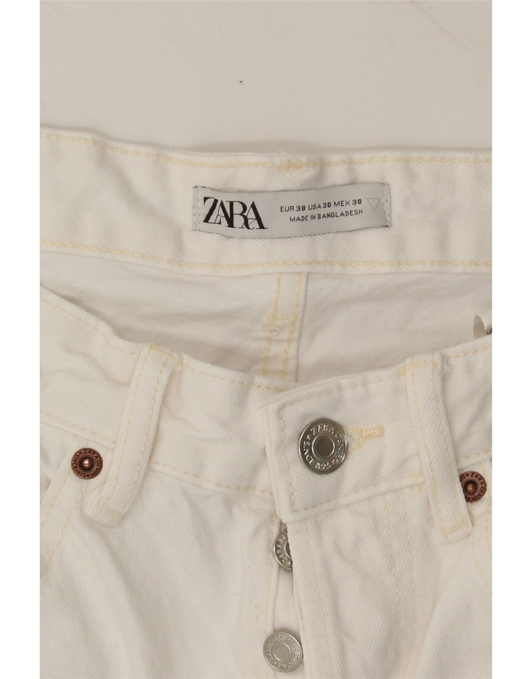 ZARA Mens Slim Jeans EU 38 Small W30 L25 White Cotton Vintage Zara and Second-Hand Zara from Messina Hembry 