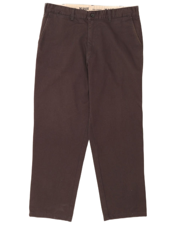 Mash Mens Straight Chino Trousers IT 54 2XL W36 L29 Grey Cotton