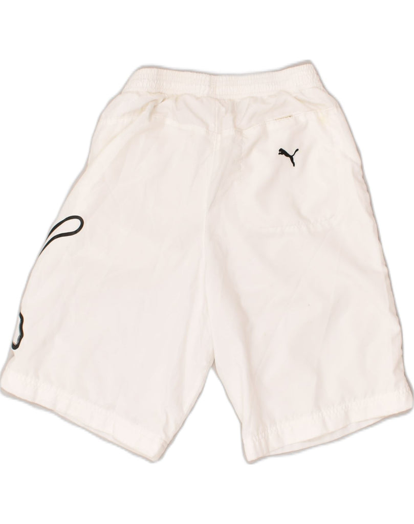 PUMA Boys Graphic Sport Shorts 11-12 Years White Polyester | Vintage Puma | Thrift | Second-Hand Puma | Used Clothing | Messina Hembry 