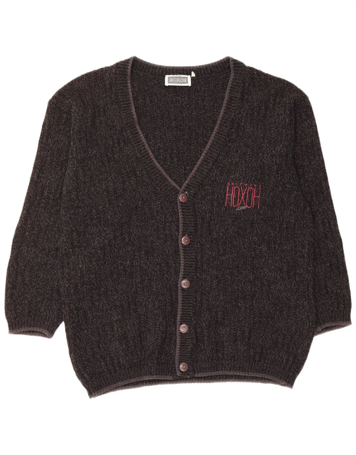 Vintage Mens Cardigan Sweater XL Black