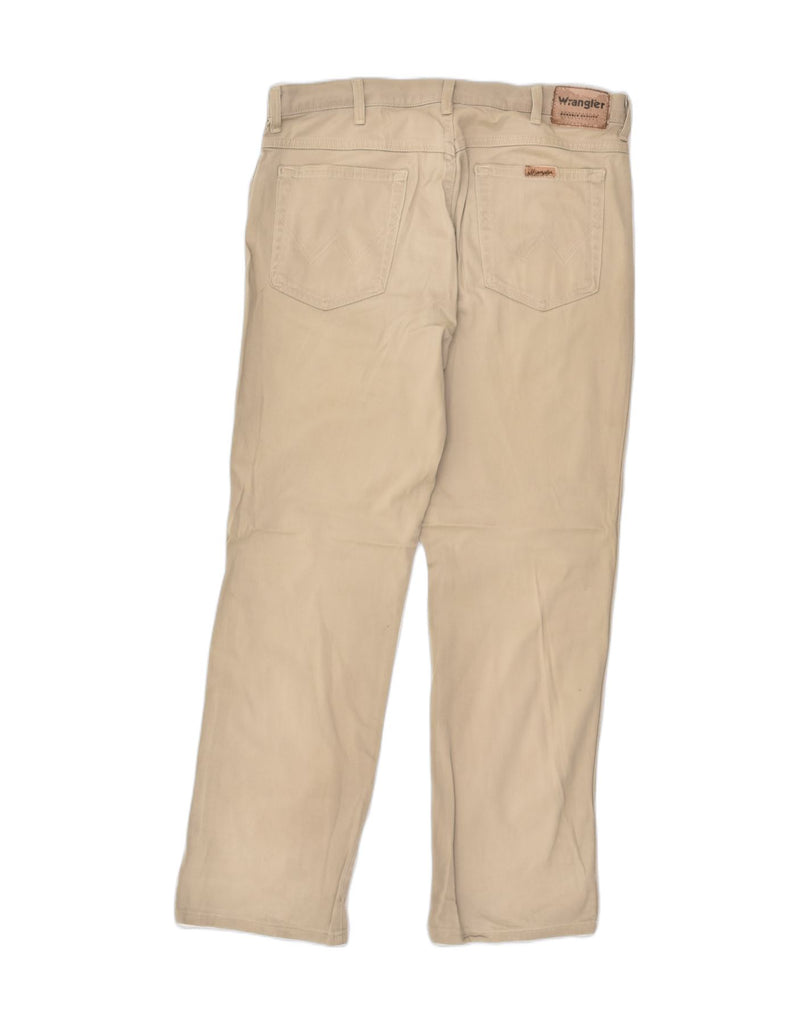 WRANGLER Mens Regular Fit Casual Trousers W36 L32  Beige Cotton | Vintage Wrangler | Thrift | Second-Hand Wrangler | Used Clothing | Messina Hembry 