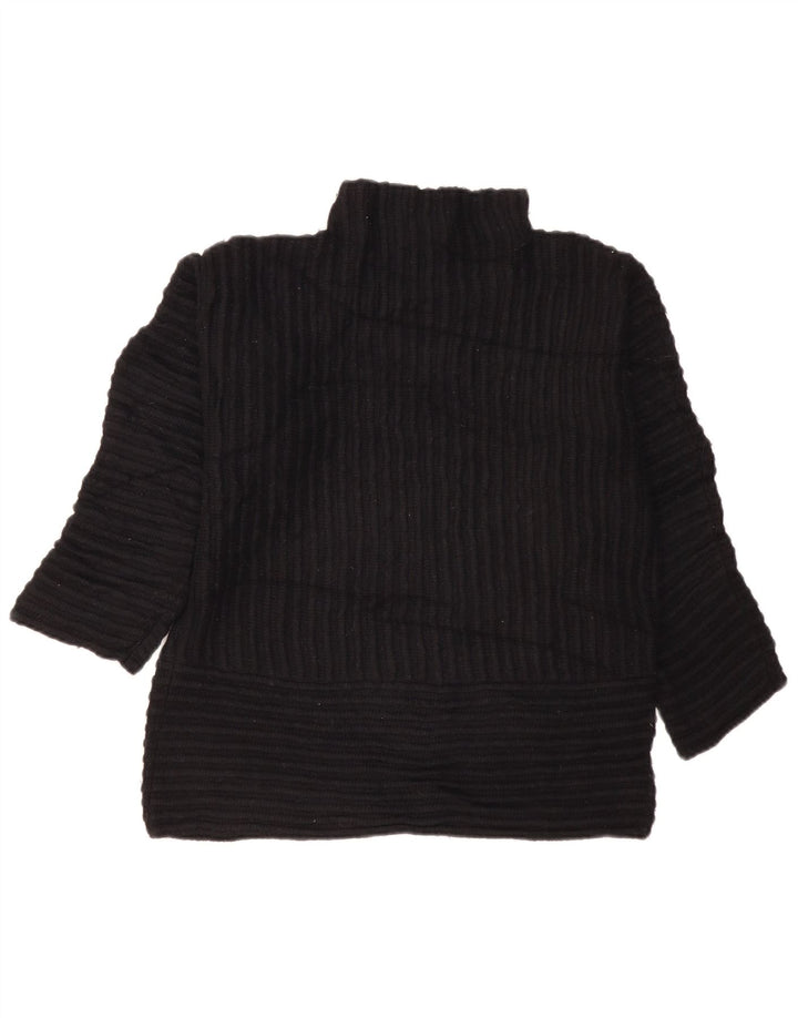 DKNY Womens Oversized Turtle Neck Jumper Sweater UK 10 Small Black