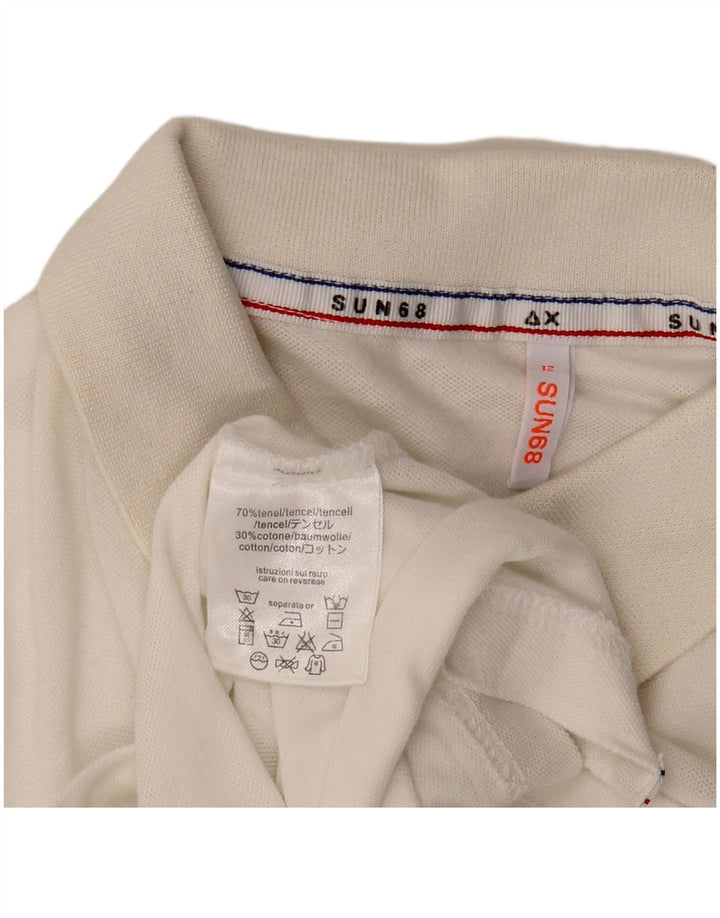 Sun68 Boys Polo Shirt 11-12 Years White Tencel