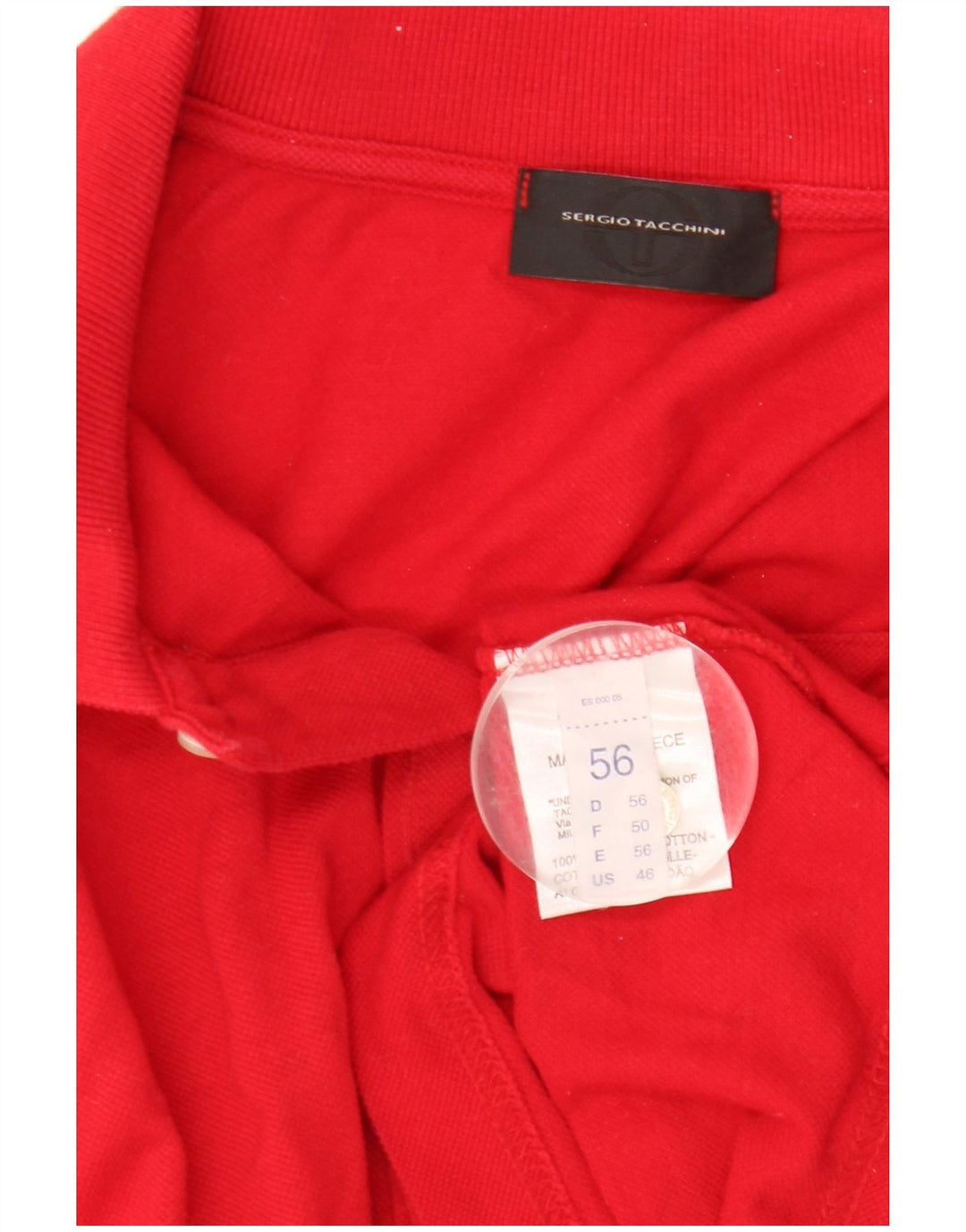 Sergio Tacchini Mens Polo Shirt IT 56 2XL Red Cotton