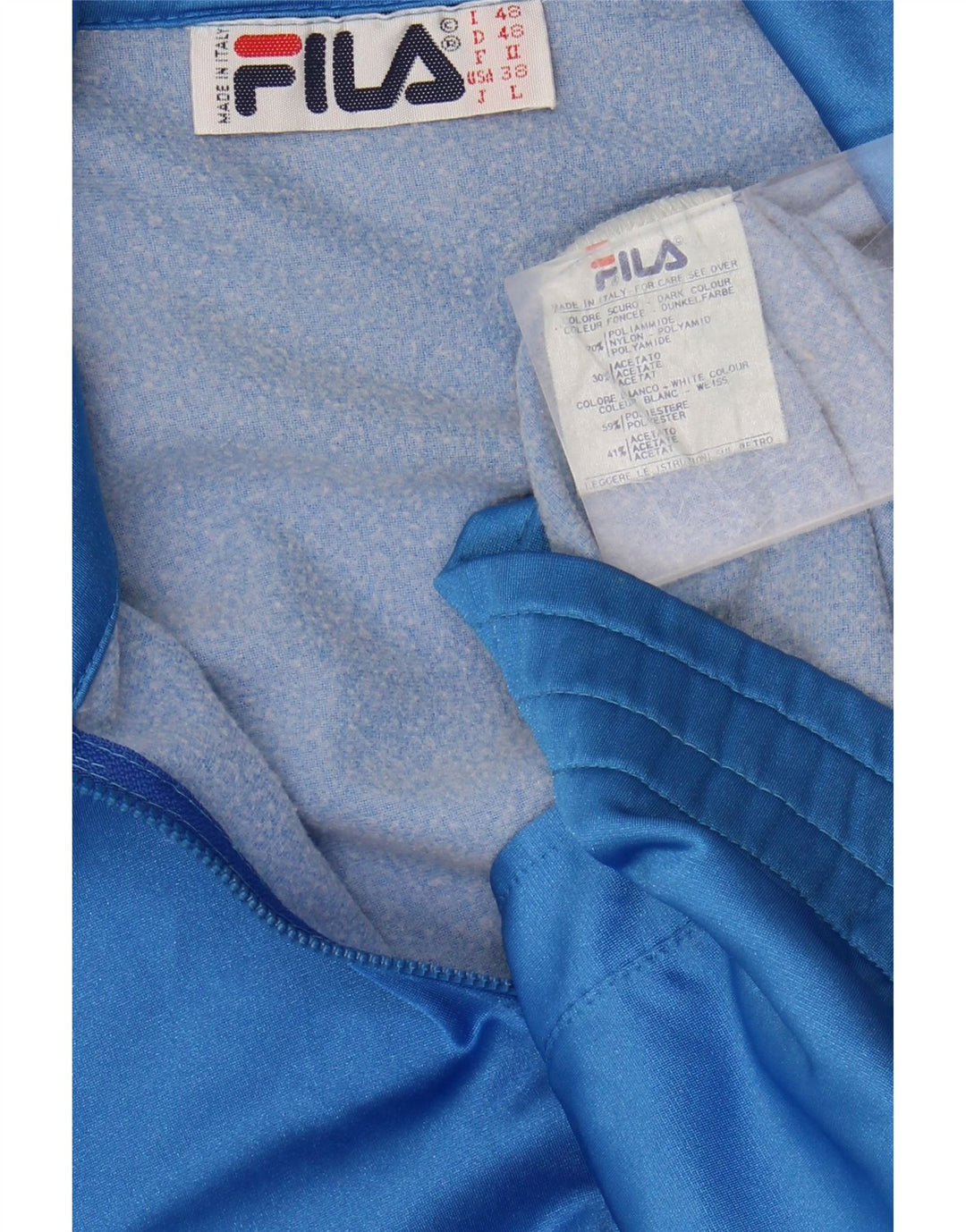 FILA Mens Graphic Tracksuit Top Jacket IT 48 Medium Blue Polyamide