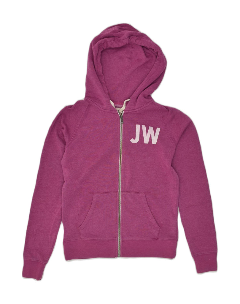 JACK WILLS Womens Graphic Zip Hoodie Sweater UK 10 Small Pink Cotton | Vintage Jack Wills | Thrift | Second-Hand Jack Wills | Used Clothing | Messina Hembry 