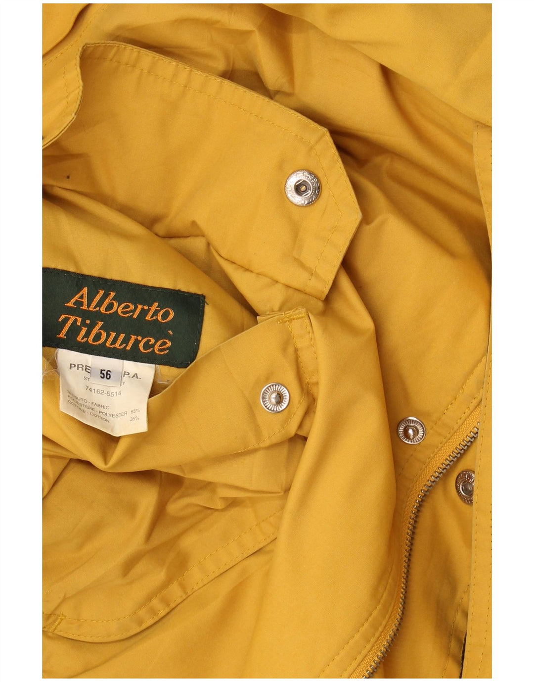 Vintage Mens Utility Jacket IT 56 3XL Yellow Polyester