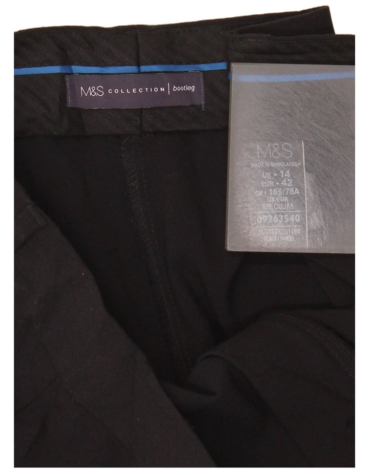 Marks & Spencer Womens Bootcut Suit Trousers UK 14 Large W34 L30 Black