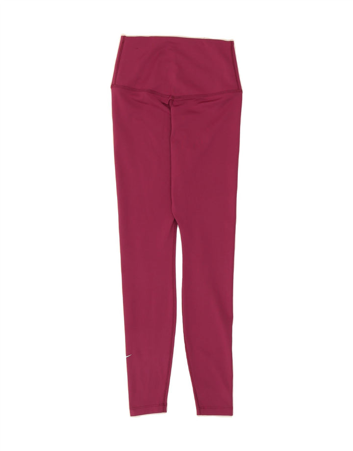 NIKE Womens Dri Fit Leggings UK 4 XS Burgundy Polyester Vintage Nike and Second-Hand Nike from Messina Hembry 